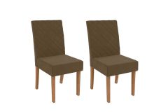 Cadeira Jantar Verbena 2CAD133 Madeirado Kit 2 Un Kappesberg - Canela/Suede Capuccino