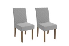 Cadeira Jantar Verbena 2CAD133 Madeirado Kit 2 Un Kappesberg - Canela/Boucle Cinza