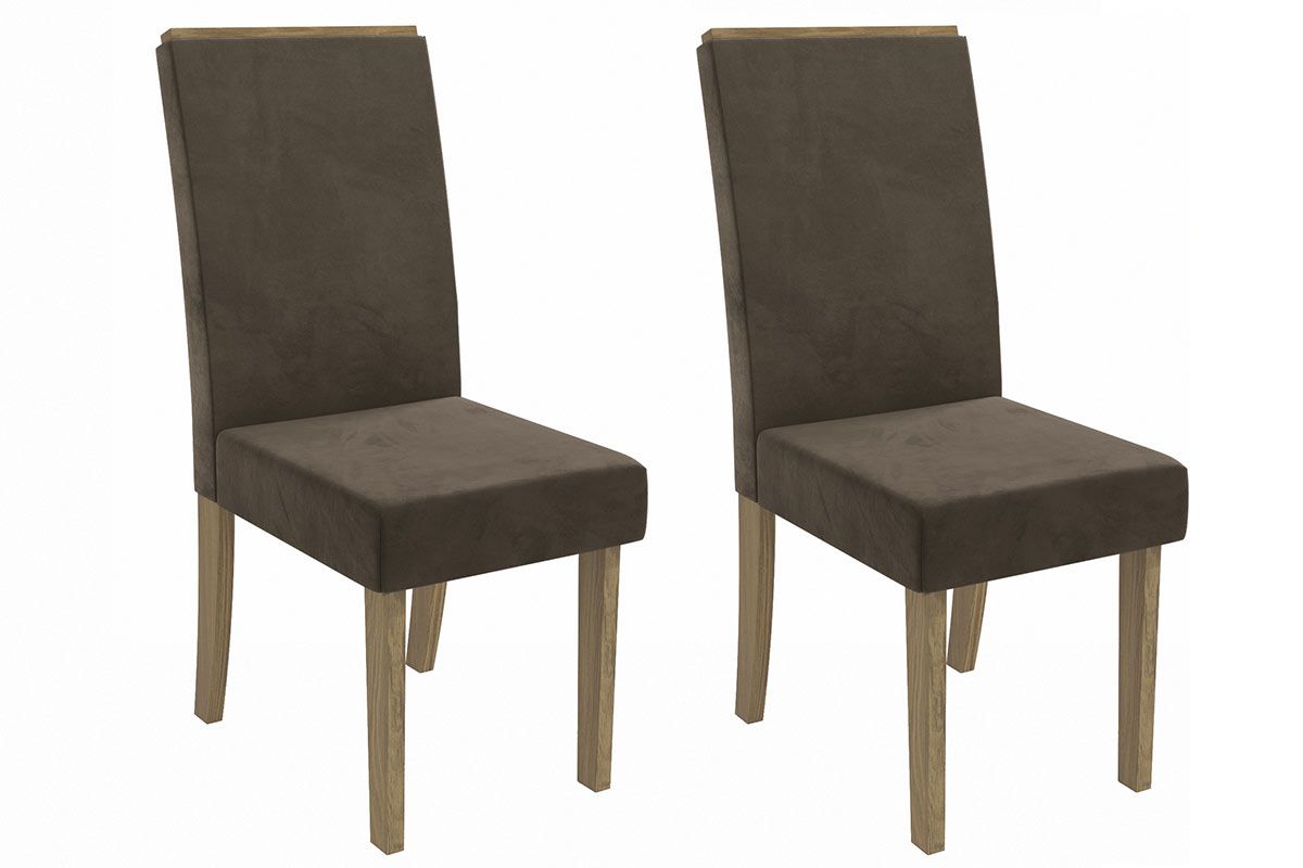 Cadeira Jantar Íris 2CAD142 Madeirado Kit 2 Un KappesbergCanela/Suede Capuccino Cadeira Jantar Íris 2CAD142 Madeirado Kit 2 Un KappesbergCanela/Suede Capuccino