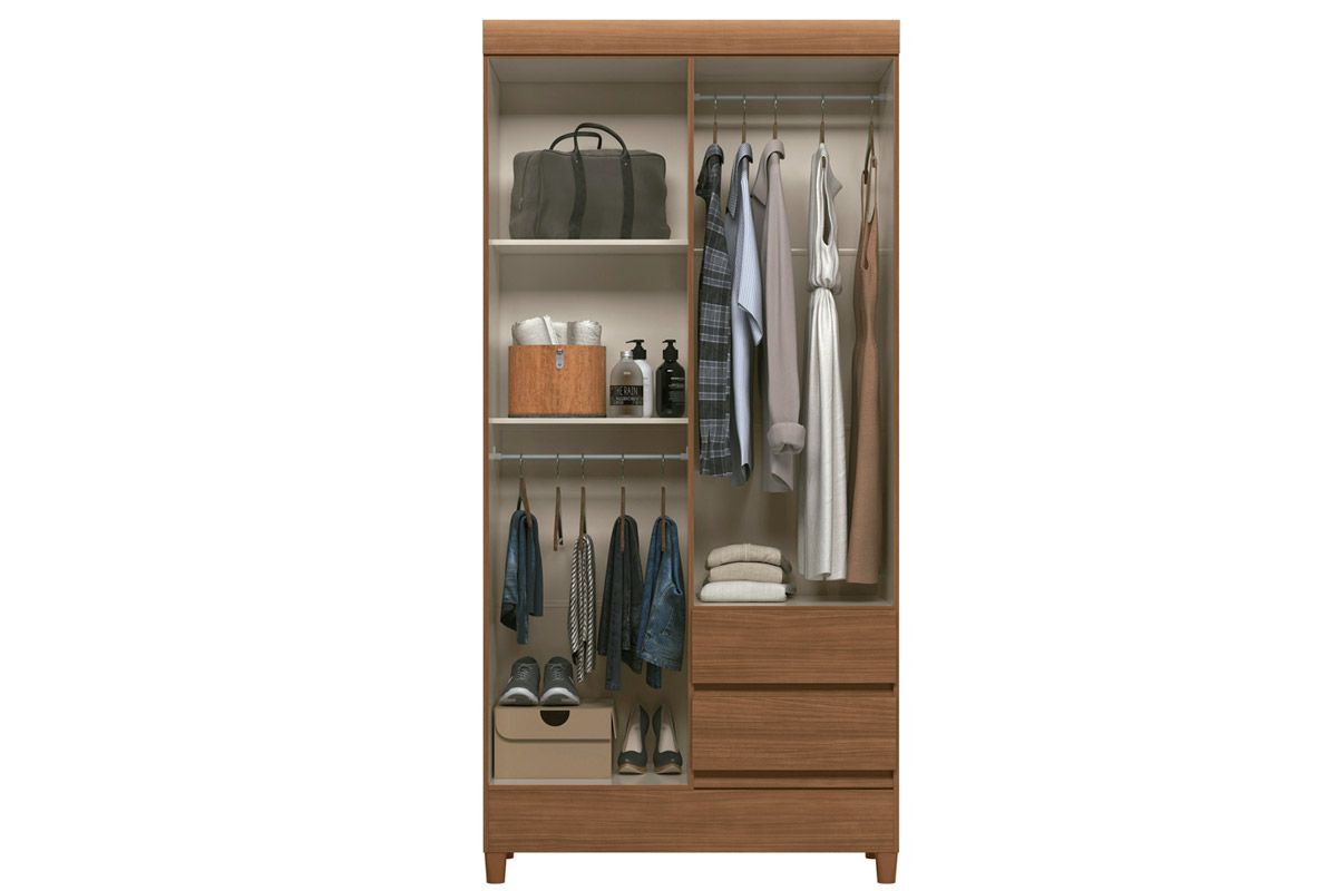 Guarda Roupa Solteiro 4 Portas e 2 Gavetas c/Pés 4.2 Fit S. Andirá