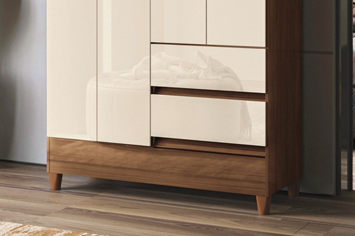 Guarda Roupa Solteiro 4 Portas e 2 Gavetas c/Pés 4.2 Fit S. Andirá
