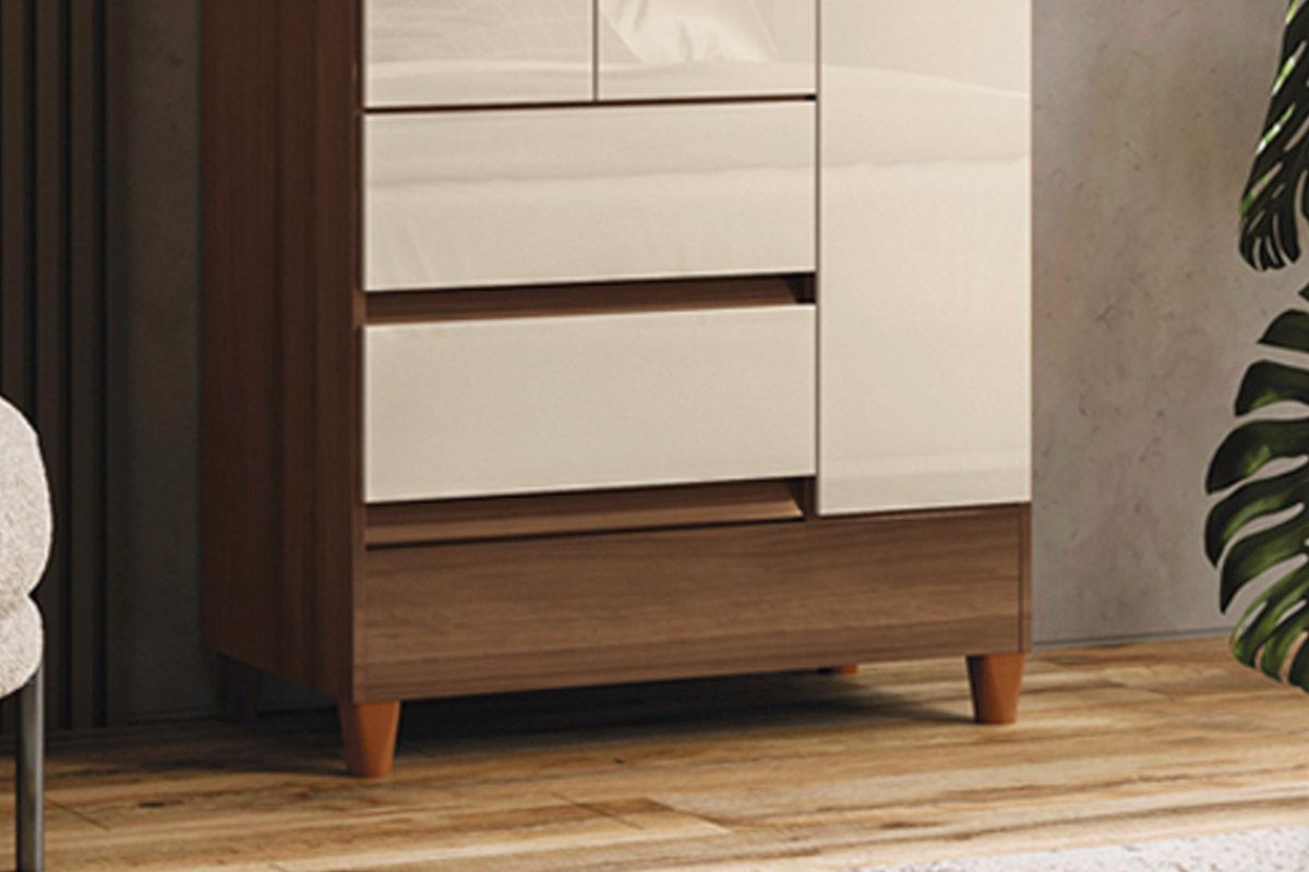 Guarda Roupa Solteiro 3 Portas e 2 Gavetas c/Pés Fit 3.2 S. Andirá