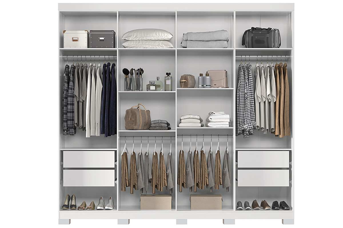Guarda Roupa Casal 8 Portas c/Esp e Pés Master New S. Andirá
