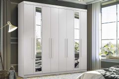 Guarda Roupa Casal 8 Portas c/Esp e Pés Master New S. Andirá - Branco