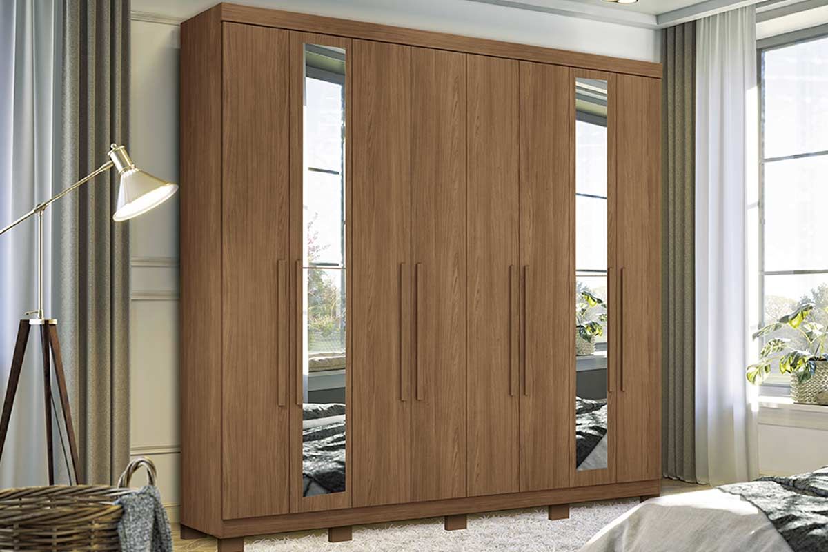 Guarda Roupa Casal 8 Portas c/Esp e Pés Master New S. AndiráJatobá