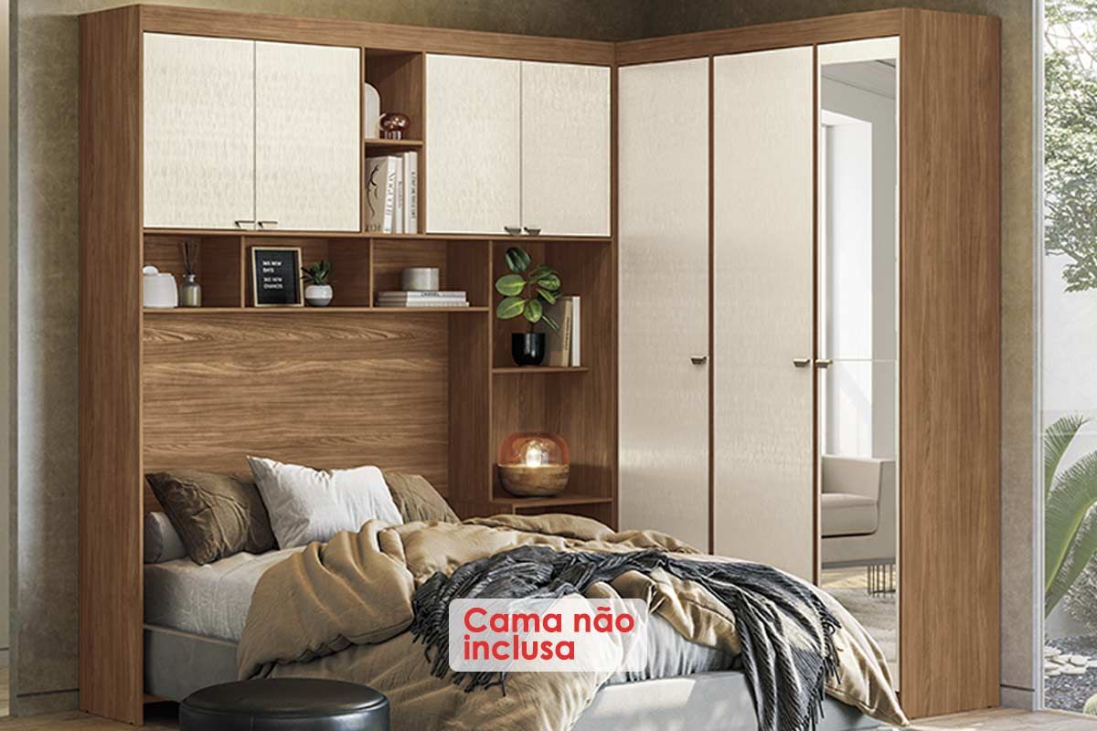 Guarda Roupa Casal 7 Portas (1 c/Espelho) e 4 Gavetas Lugano S. Andirá