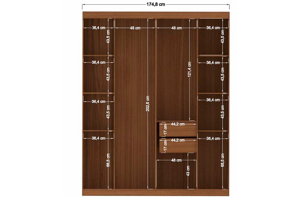Guarda Roupa Casal 7 Portas (1 c/Espelho) e 4 Gavetas Lugano S. Andirá Guarda Roupa Casal 7 Portas (1 c/Espelho) e 4 Gavetas Lugano S. Andirá