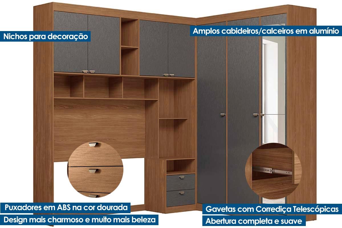 Guarda Roupa Casal 7 Portas (1 c/Espelho) e 4 Gavetas Lugano S. Andirá Guarda Roupa Casal 7 Portas (1 c/Espelho) e 4 Gavetas Lugano S. Andirá
