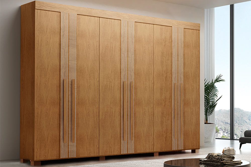 Guarda Roupa Casal 6 Portas e 6 Gavetas c/Pés Lucca Premium RufatoNaturale Guarda Roupa Casal 6 Portas e 6 Gavetas c/Pés Lucca Premium RufatoNaturale
