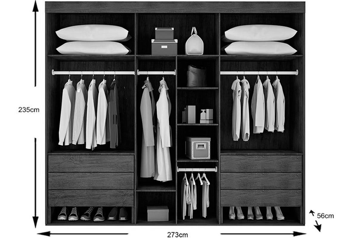 Guarda Roupa Casal 6 Portas e 6 Gavetas c/Pés Lucca Premium Rufato Guarda Roupa Casal 6 Portas e 6 Gavetas c/Pés Lucca Premium Rufato