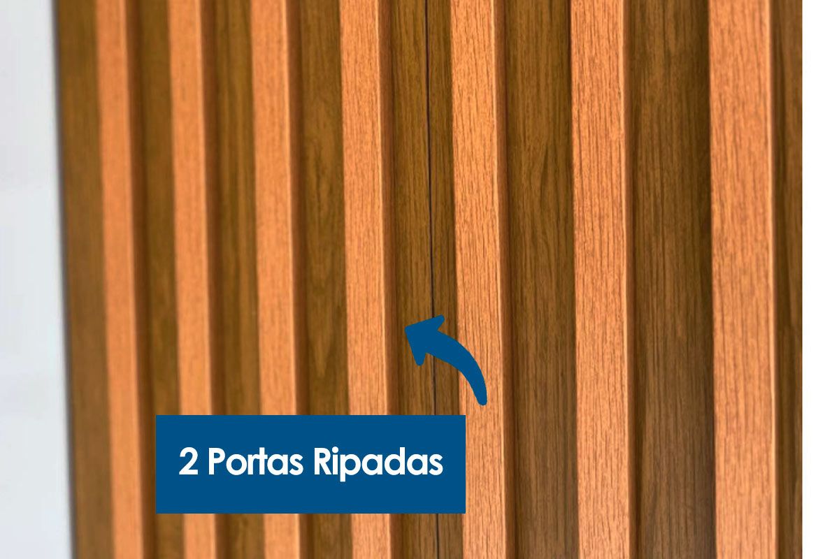 Guarda Roupa Solteiro 6 Portas (2 Ripadas) e 2 Gavetas c/Pés Cairo Rufato