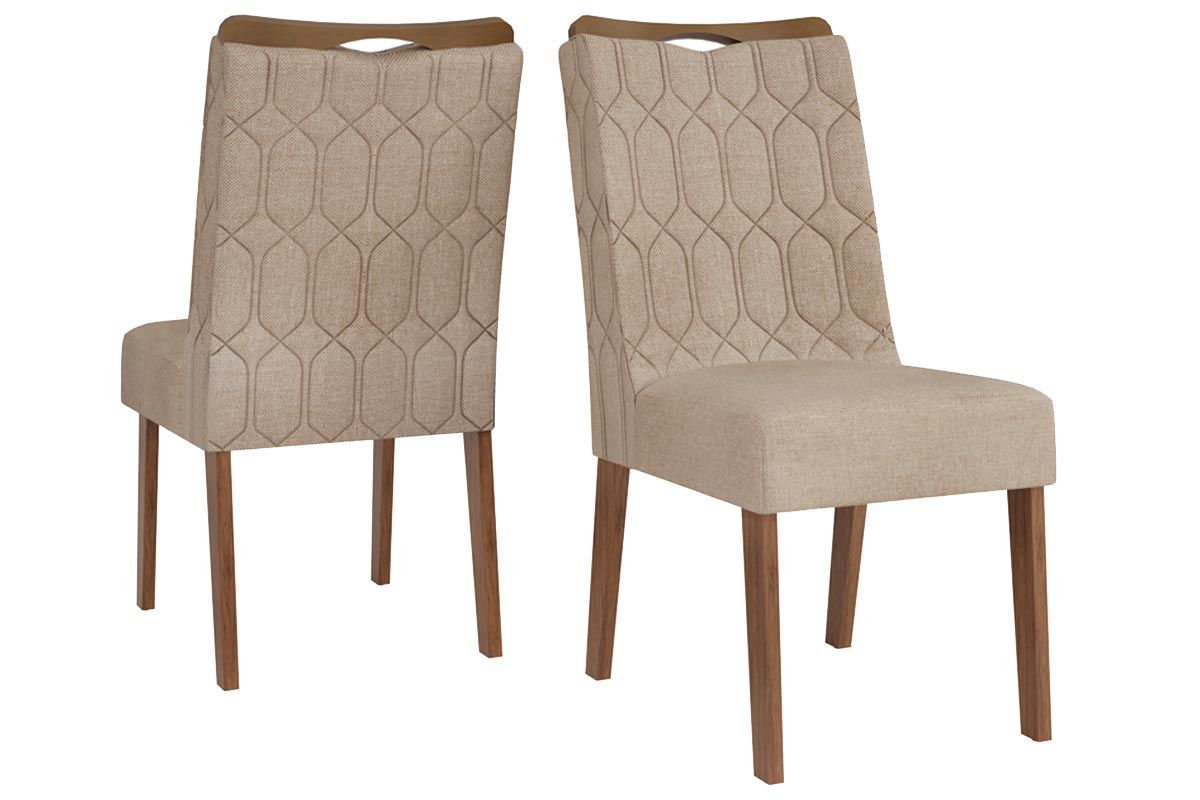 Cadeira Jantar Bia DJ MóveisCedro/Suede Kraft Bege Cadeira Jantar Bia DJ MóveisCedro/Suede Kraft Bege