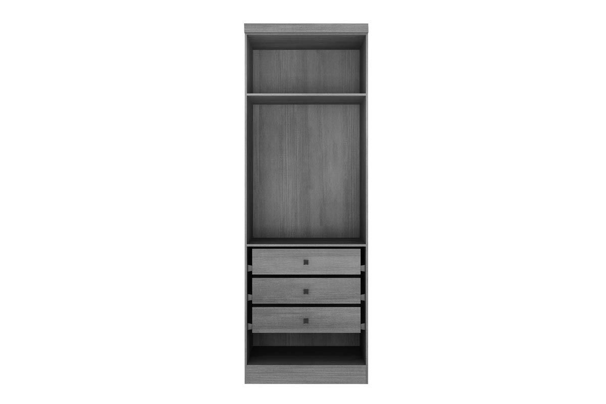 Quarto Casal Completo Rizon/Linea 7 Peças ( 1 Aéreo + 3 Guarda Roupas + 1 Closet Obliquo + 2 Complementos) QCM106 Novo Horizonte