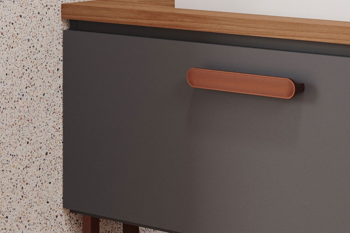 Gabinete Banheiro Balcão Duna 1 Porta c/Cuba 80cm MGM