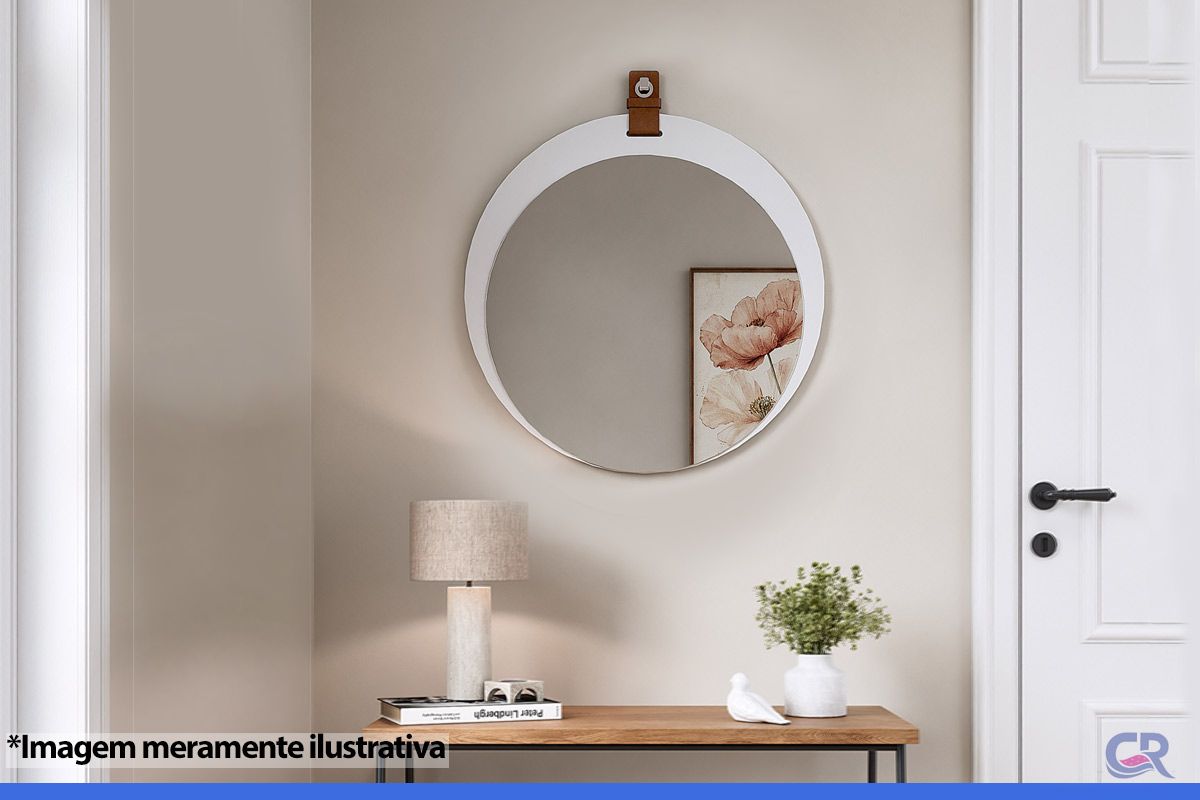 Espelheira Banheiro Lua Oval 60x60cm MGMBranco