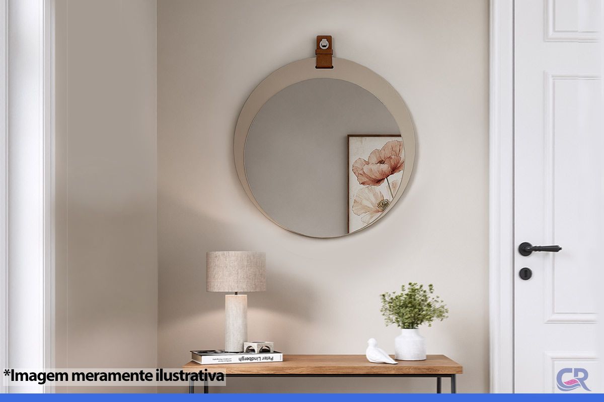 Espelheira Banheiro Lua Oval 60x60cm MGMCapuccino Espelheira Banheiro Lua Oval 60x60cm MGMCapuccino