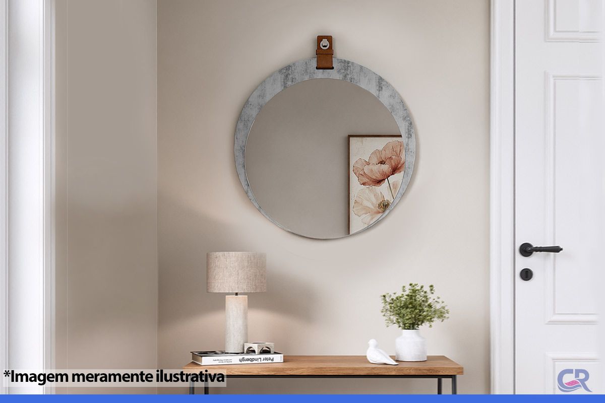 Espelheira Banheiro Lua Oval 60x60cm MGMCimento