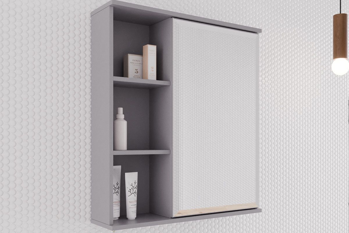 Espelheira Banheiro Treviso 56X63cm MGMPlatina Espelheira Banheiro Treviso 56X63cm MGMPlatina