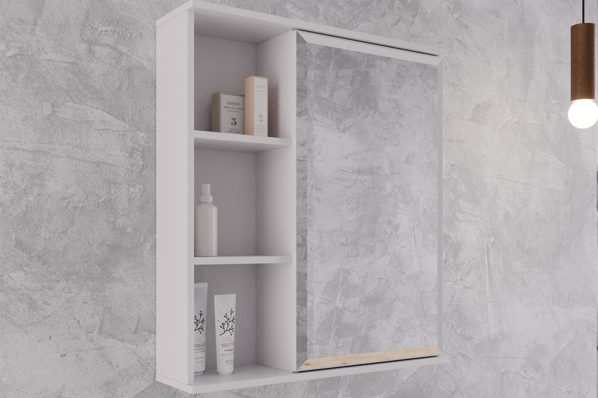 Espelheira Banheiro Treviso 56X63cm MGMBranco Espelheira Banheiro Treviso 56X63cm MGMBranco
