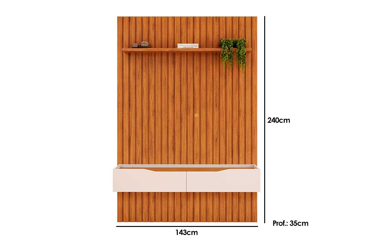 Rack Bancada c/Painel p/ TV até 55 Pol Pratic 143cm - DJ Móveis