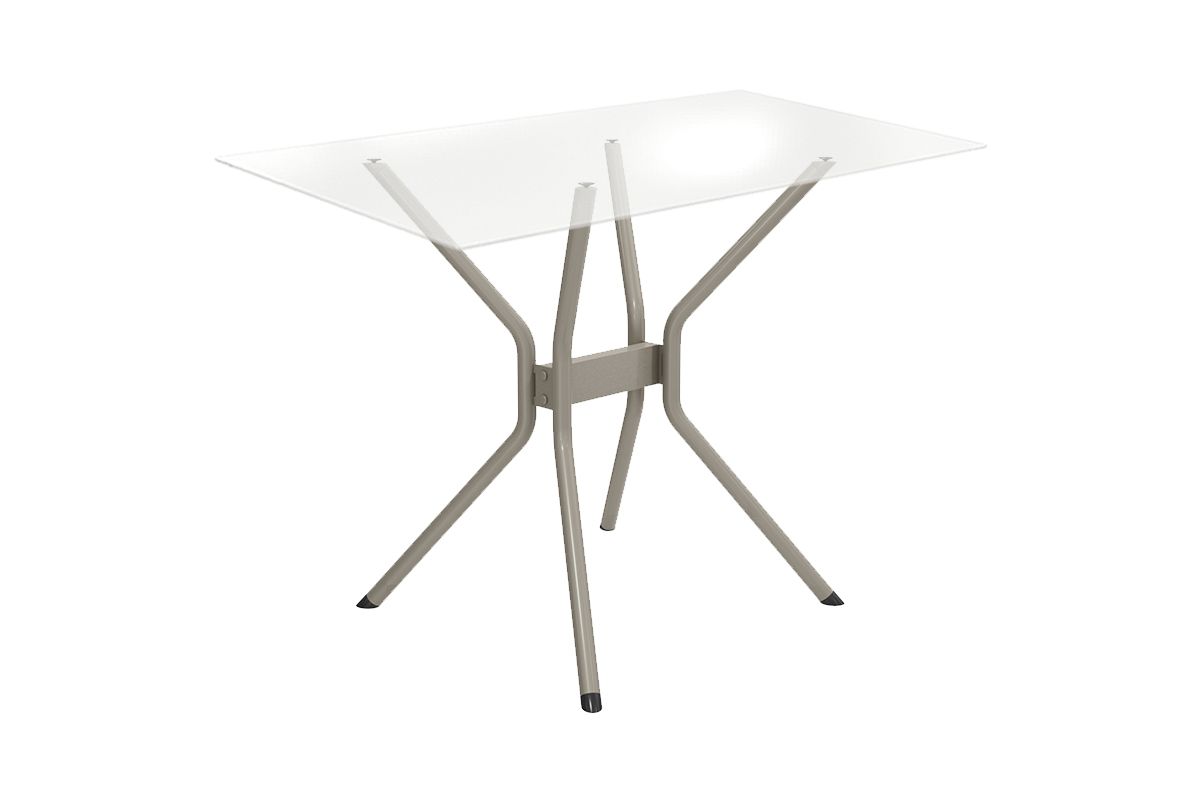 Sala Jantar Mesa Loire c/ Tampo de Vidro 120x80cm e 4 Cadeiras Florença - Kappesberg