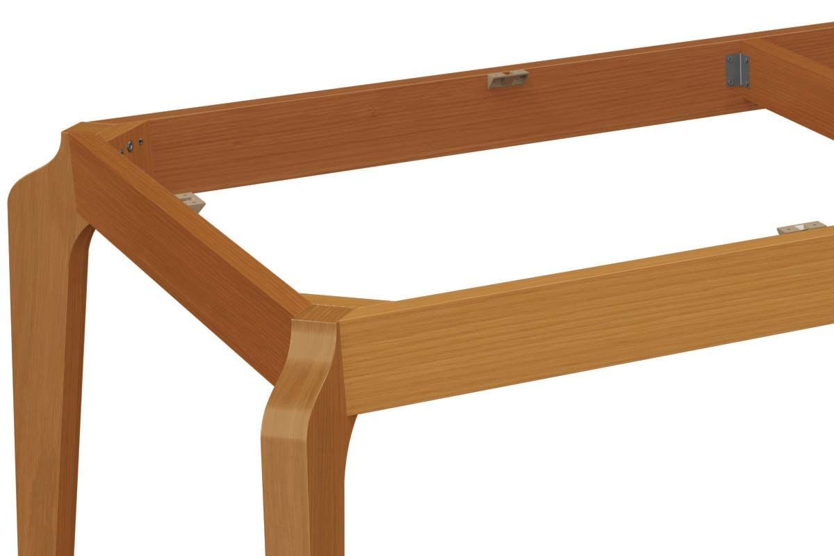 Mesa Jantar Petra c/ Tampo Madeirado c/ Vidro 170x90cm Kappesberg