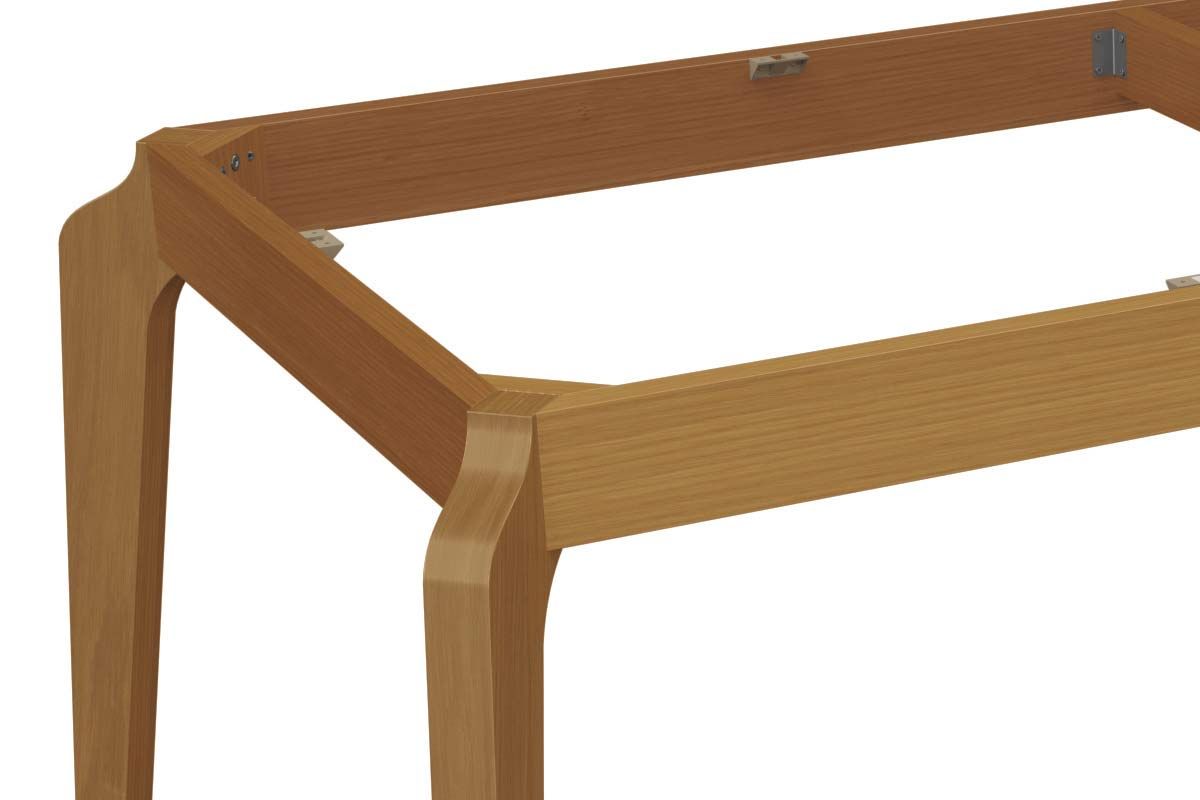 Mesa Jantar Petra c/ Tampo Madeirado c/ Vidro 200x100cm Kappesberg