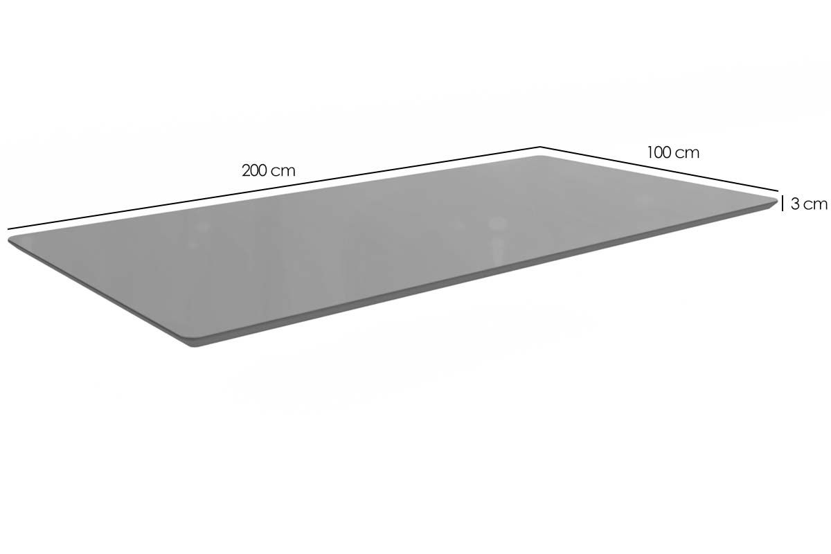 Mesa Jantar Petra c/ Tampo Madeirado c/ Vidro 200x100cm Kappesberg