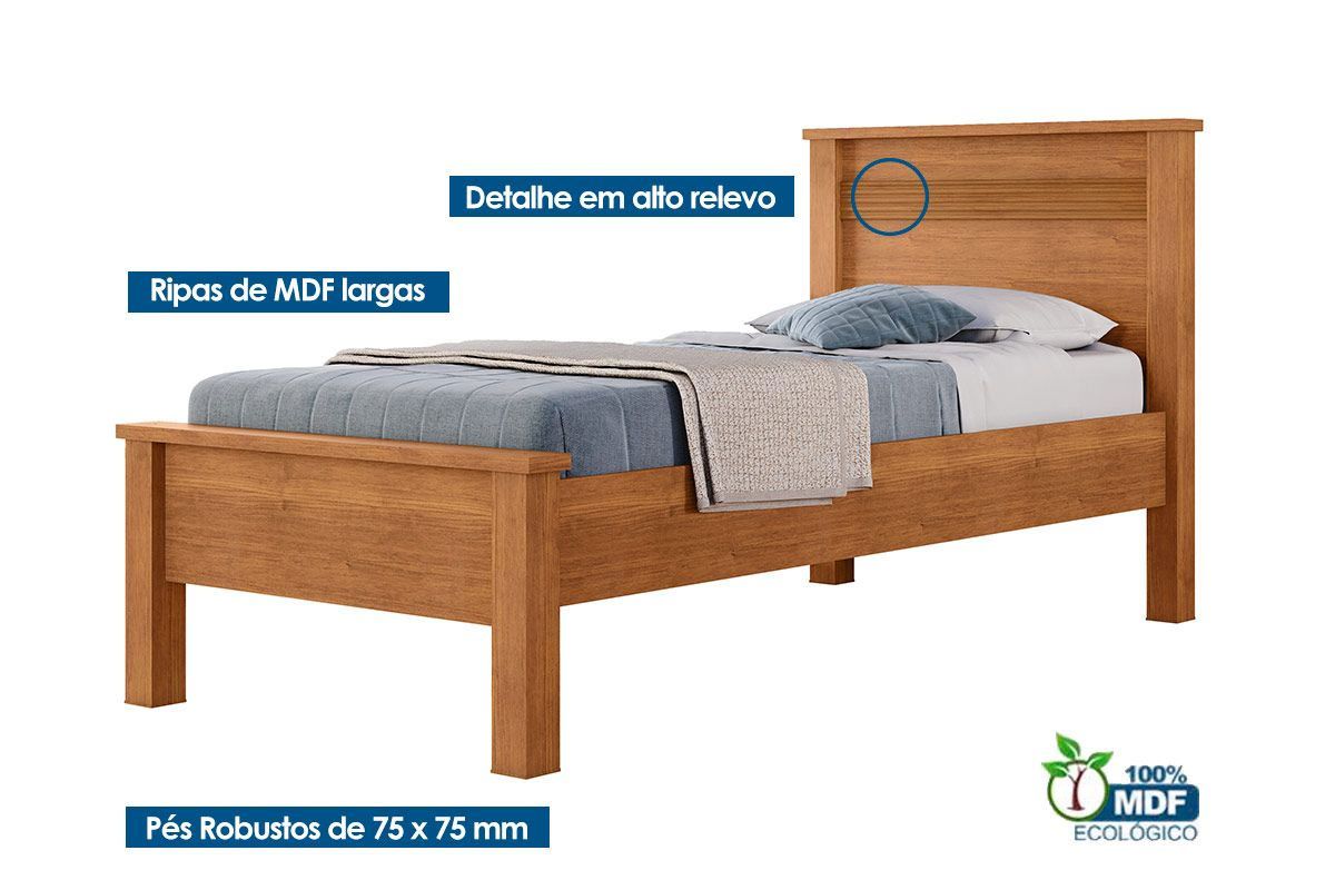 Cama Solteiro Barcelona c/Auxiliar Conquista