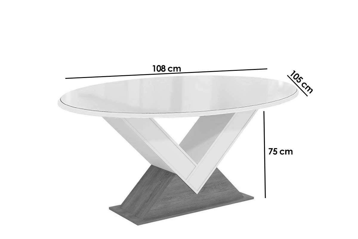 Mesa Jantar Amora c/ Tampo Madeirado c/ Vidro 105x180cm Kappesberg