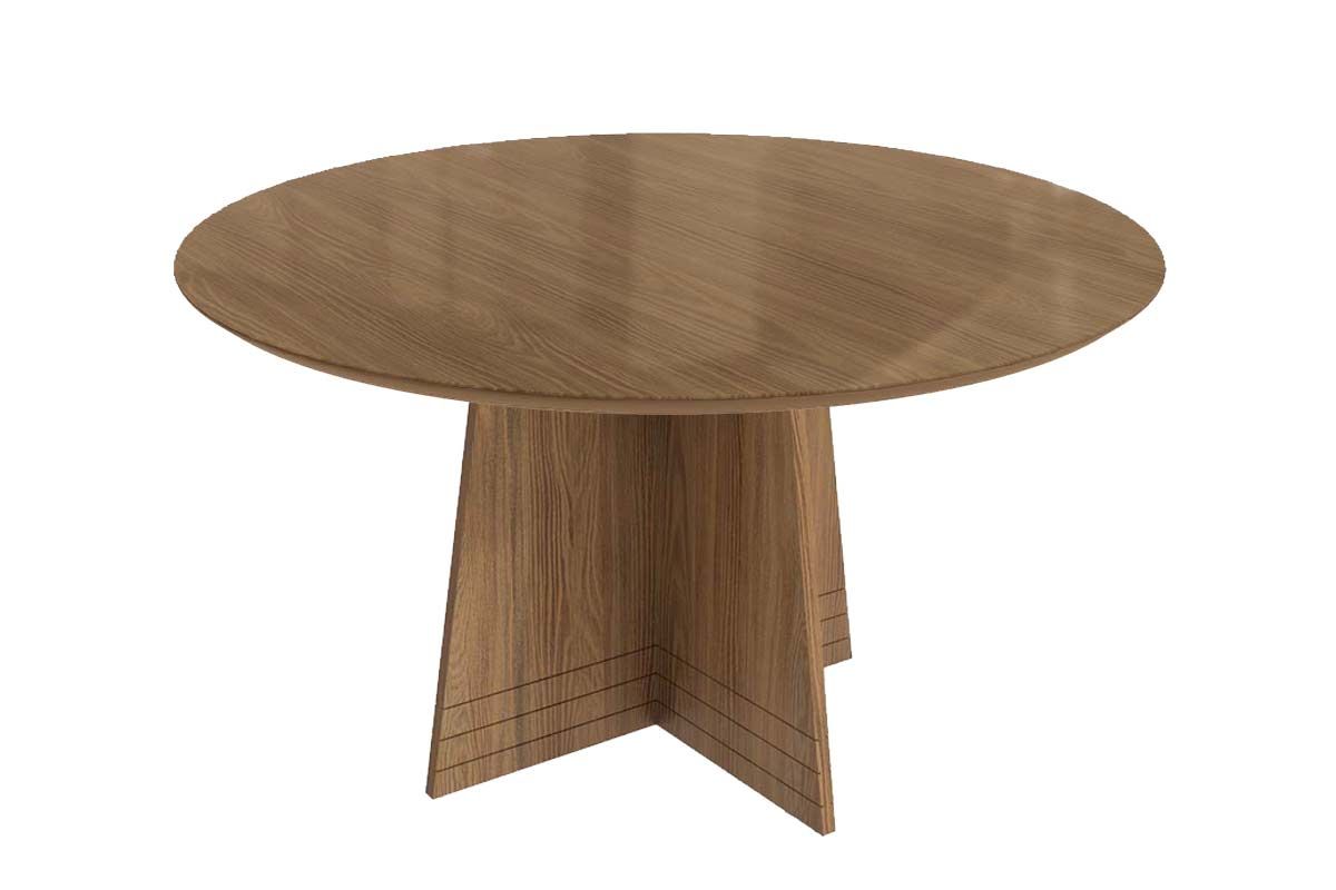 Mesa Jantar Lótus c/ Tampo Madeirado c/ Vidro 105x105cm Kappesberg