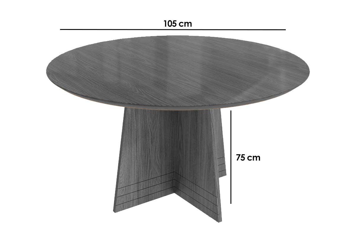 Mesa Jantar Lótus c/ Tampo Madeirado c/ Vidro 105x105cm Kappesberg
