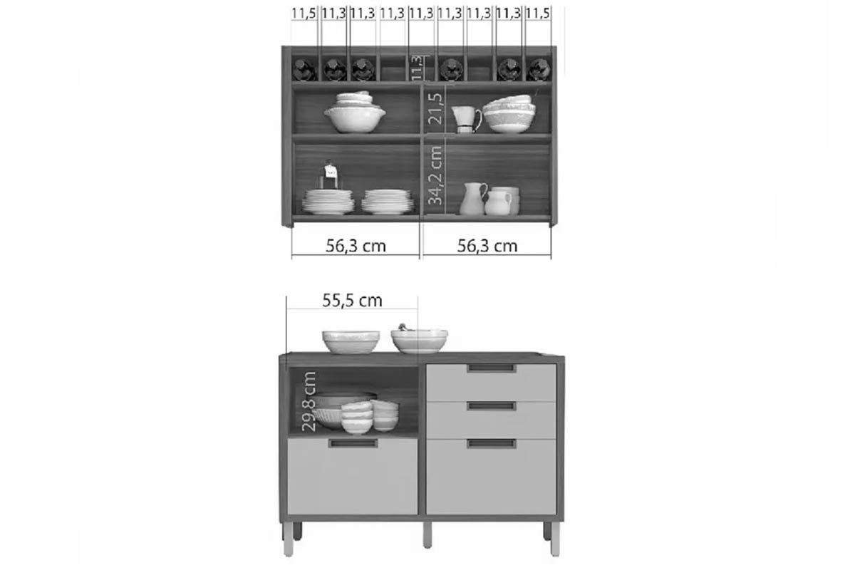Cozinha Completa Nesher 2 Peças Imperatriz C2P30