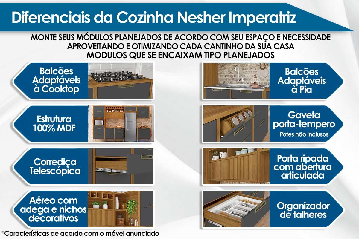 Cozinha Completa Nesher 2 Peças Imperatriz C2P30