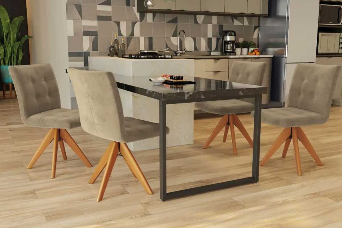 Cadeira Jantar Nice 1C001CA Premium Madeira Maciça Kit 6 Un Kappesberg