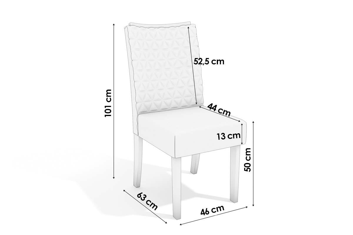 Cadeira Jantar Rosa 2CAD129 Madeirado Kit 4 Un Kappesberg