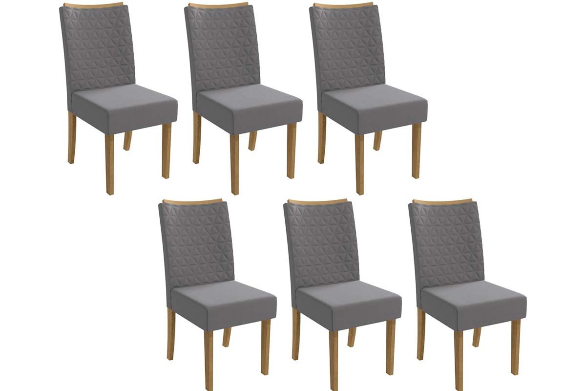Cadeira Jantar Rosa 2CAD129 Madeirado Kit 6 Un Kappesberg