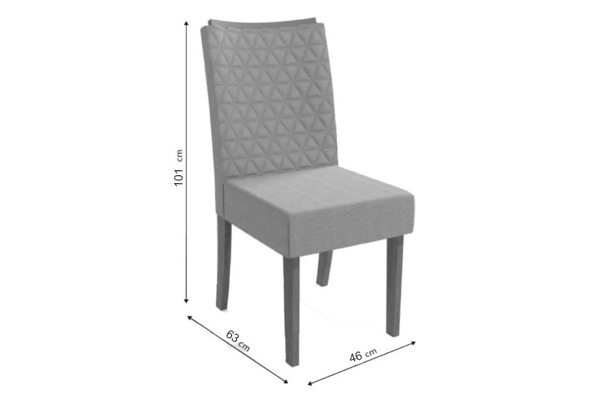 Cadeira Jantar Rosa 2CAD129 Madeirado Kit 6 Un Kappesberg