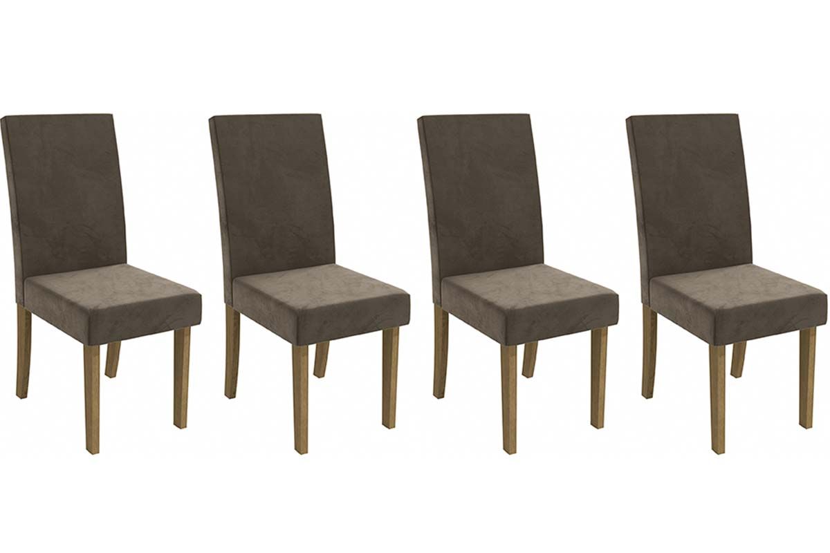 Cadeira Jantar Dália 2CAD131 Madeirado Kit 4 Un Kappesberg