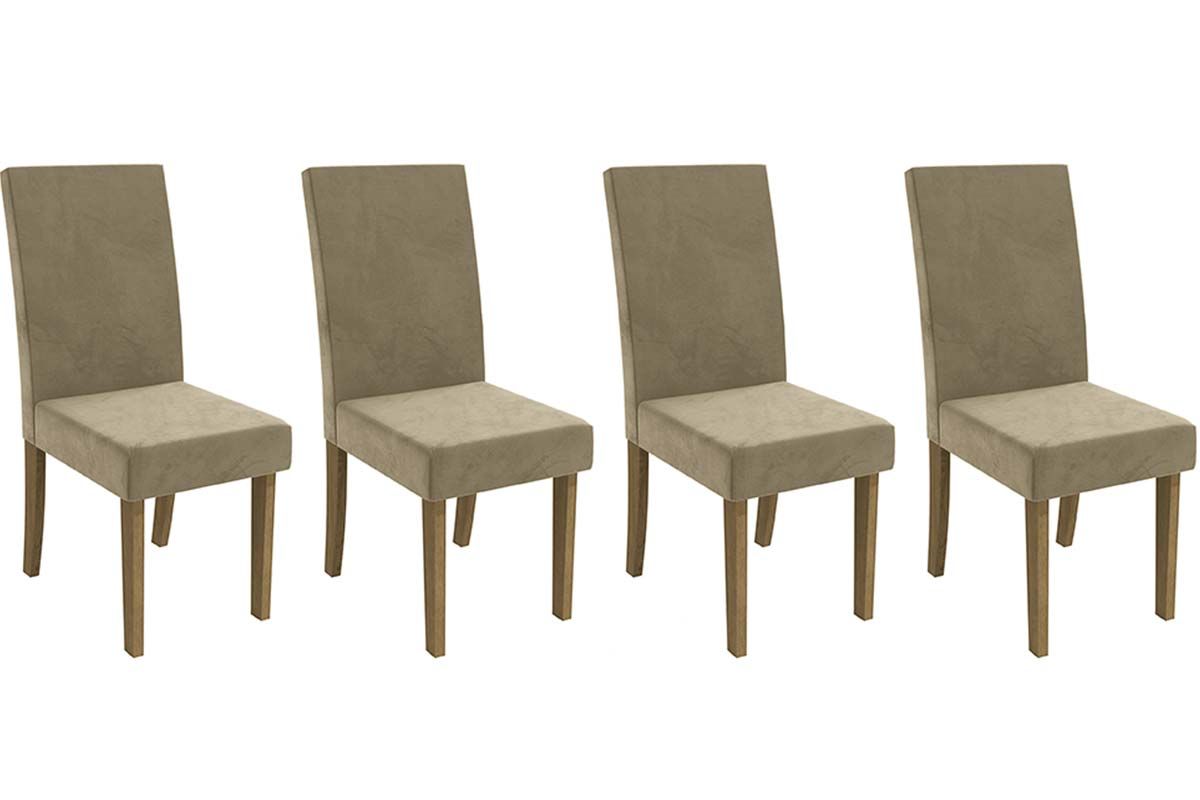 Cadeira Jantar Dália 2CAD131 Madeirado Kit 4 Un Kappesberg