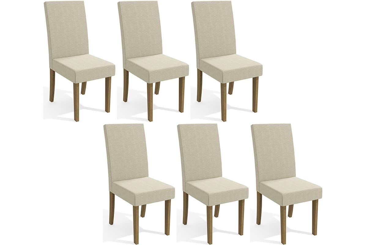 Cadeira Jantar Dália 2CAD131 Madeirado Kit 6 Un Kappesberg