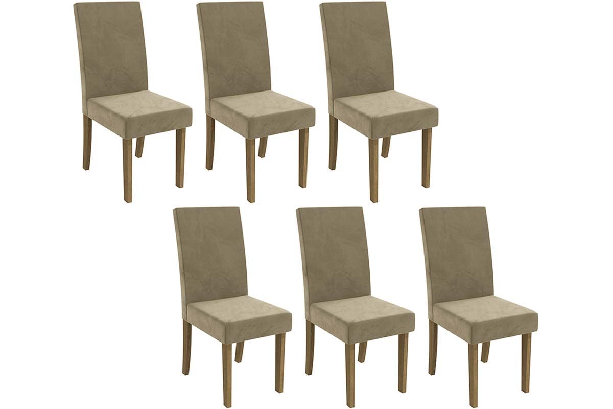 Cadeira Jantar Dália 2CAD131 Madeirado Kit 6 Un Kappesberg