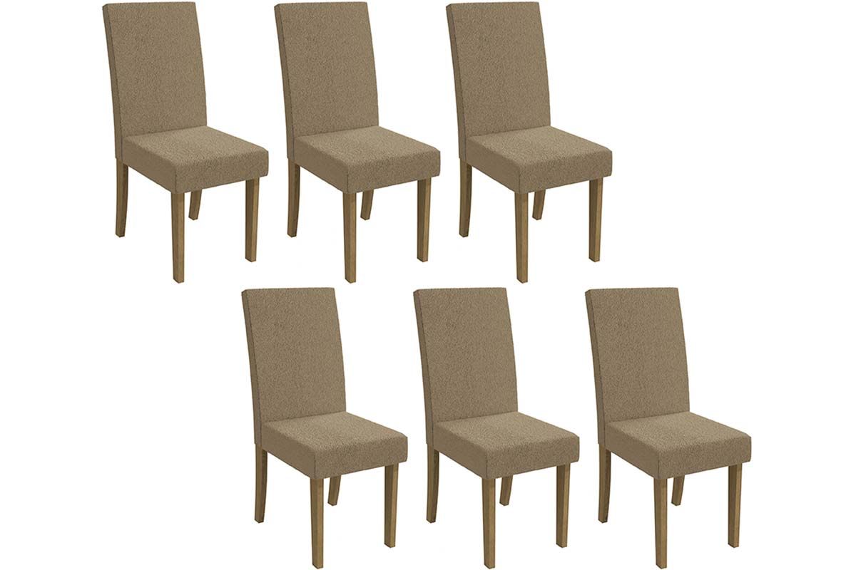 Cadeira Jantar Dália 2CAD131 Madeirado Kit 6 Un Kappesberg