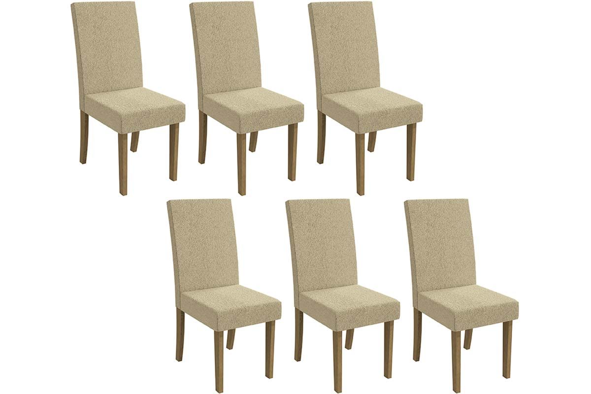 Cadeira Jantar Dália 2CAD131 Madeirado Kit 6 Un Kappesberg