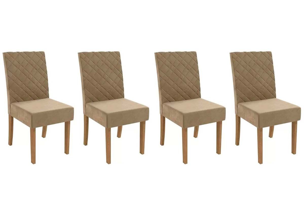 Cadeira Jantar Verbena 2CAD133 Madeirado Kit 4 Un Kappesberg