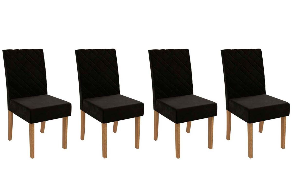 Cadeira Jantar Verbena 2CAD133 Madeirado Kit 4 Un Kappesberg