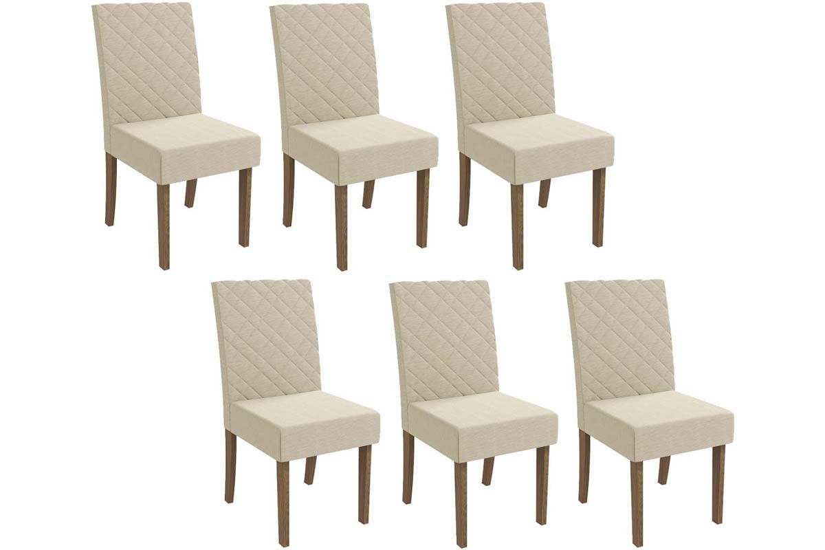 Cadeira Jantar Verbena 2CAD133 Madeirado Kit 6 Un Kappesberg