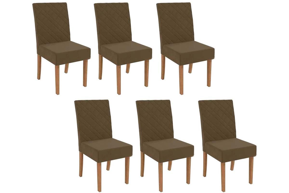 Cadeira Jantar Verbena 2CAD133 Madeirado Kit 6 Un Kappesberg