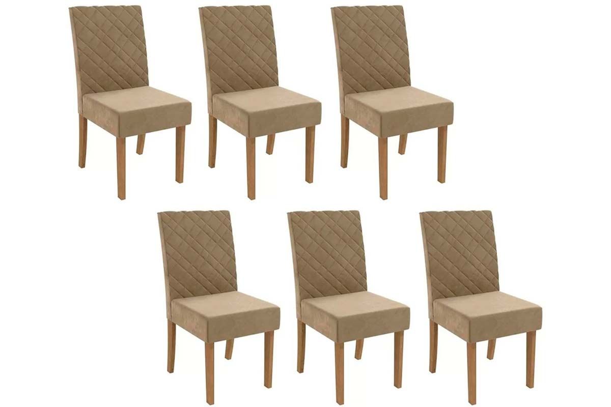 Cadeira Jantar Verbena 2CAD133 Madeirado Kit 6 Un Kappesberg