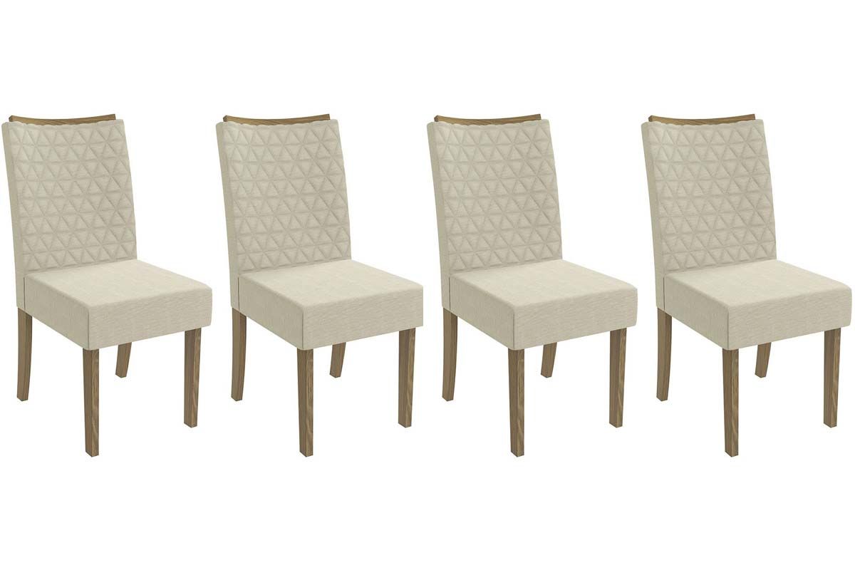 Cadeira Jantar Rosa 2CAD129 Madeirado Kit 4 Un Kappesberg